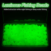 Close-up of green oval luminous fishing beads